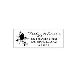 Country Floral Address Stamp