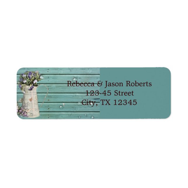 country floral barn wood rustic wedding label (Front)