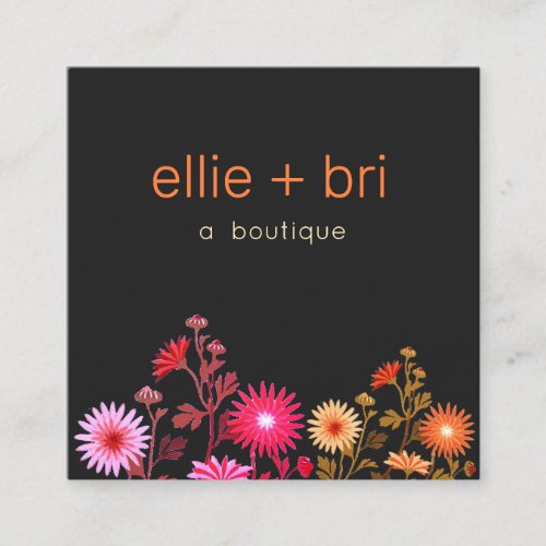 Country Floral Boho Boutique Stylist Square Business Card