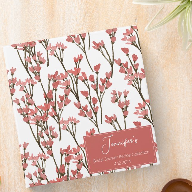Country Floral Bridal Shower Recipe Collection 3 Ring Binder (Creator Uploaded)