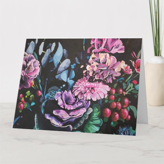 Country Floral Folded Greeting Card (Front)