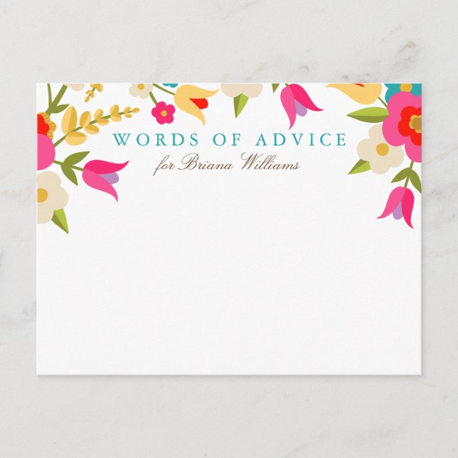 Country Floral Grad Advice Cards (Front)