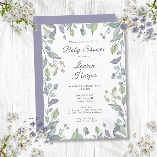 Country Floral Greenery Baby Shower Sprinkle Invitation