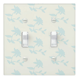Country Floral Light Blue Pattern Switch Cover