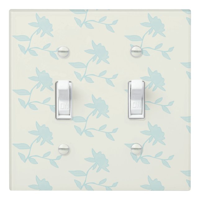 Country Floral Light Blue Pattern Switch Cover (In Situ)