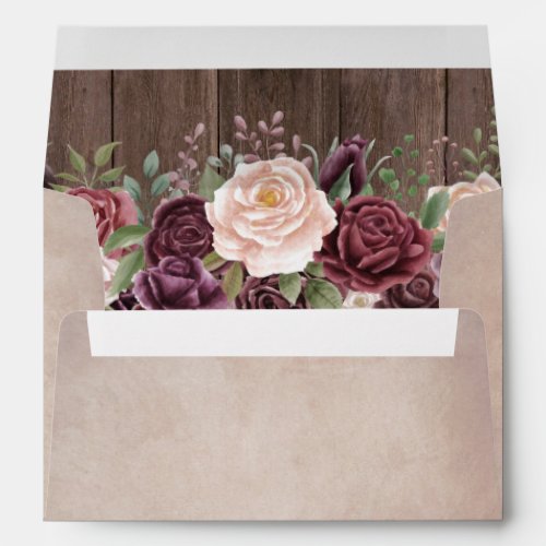 Country Floral on Barn Wood Envelope