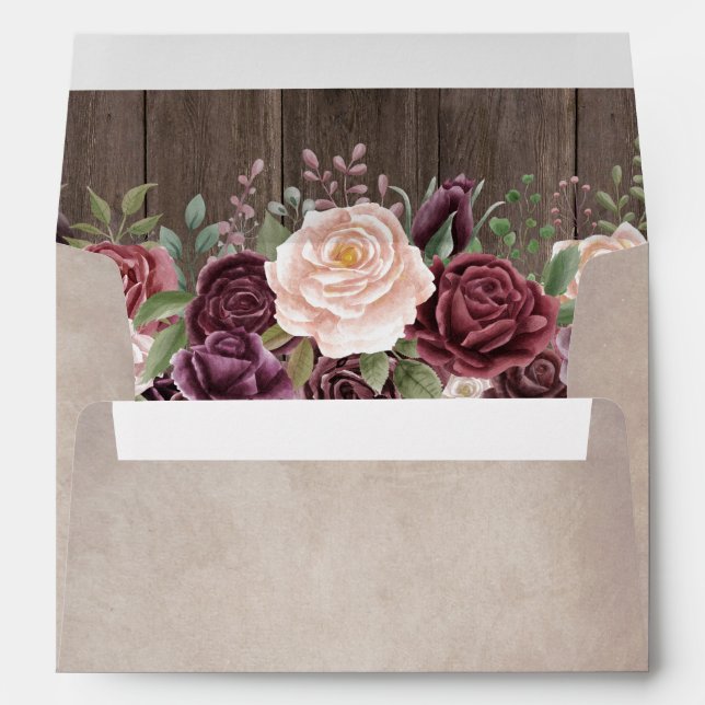 Country Floral on Barn Wood Envelope (Back (Bottom))