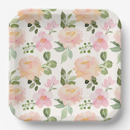 Country Floral Paper Plates