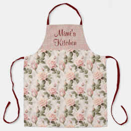Country Floral Roses All Over Print Personalized Apron