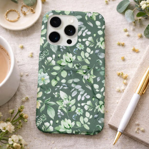 Country Floral Sage Green iPhone 15 Pro Case