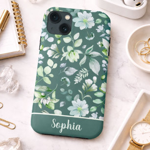 Country Floral Sage Green Signature iPhone 13 Case