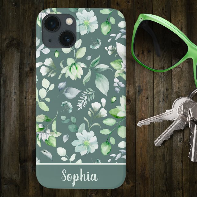 Country Floral Sage Green Signature  Case-Mate iPhone Case (Creator Uploaded)