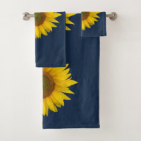 Country Floral Sunflowers Summer Navy Blue