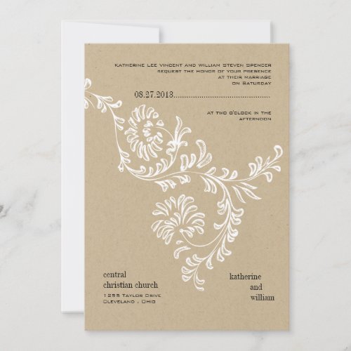 Country Floral Wedding Invitation