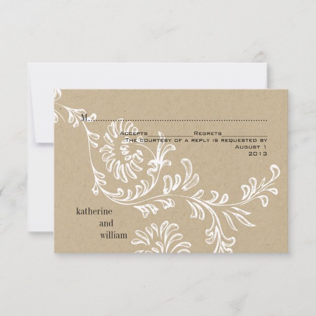 Country Floral Wedding RSVP Card (Front)