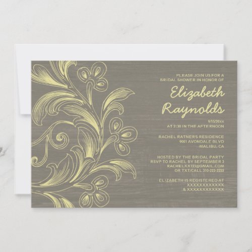 Country Flourish Bridal Shower Invitations