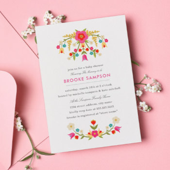 Country Flowers Baby Shower Invitation by origamiprints at Zazzle