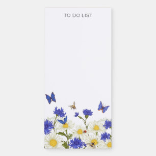 Country Flowers Butterflies and Ladybugs Magnetic Notepad