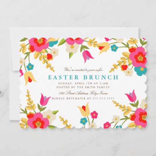 Country Flowers Easter Invite