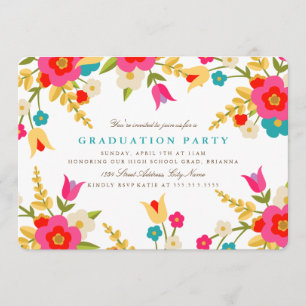 Country Flowers Graduation Party Invite