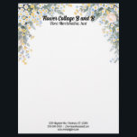 Country Flowers Letterhead<br><div class="desc">Small blue,  white,  and yellow flowers cover the top corners of this beautiful business letterhead for a B and B.  Could also be used for a florist,  garden service,  event planner,  and more.</div>
