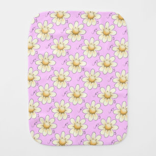 Country Flowers Pink Girls Burp Cloth