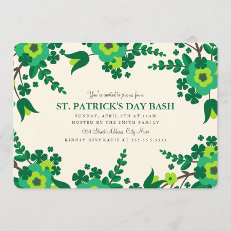 Country Flowers St. Patrick's Day Invite
