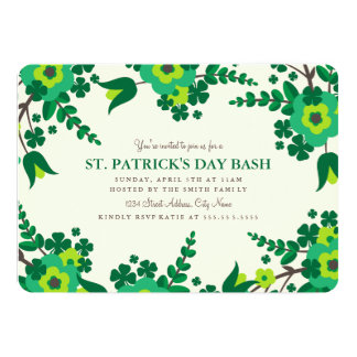 Country Flowers St. Patrick's Day Invite