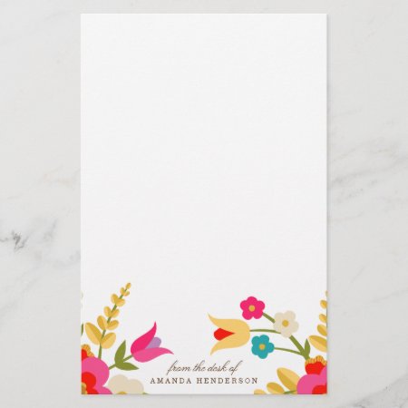 Country Flowers Stationery