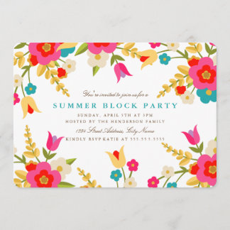 Country Flowers Summer Party Invite