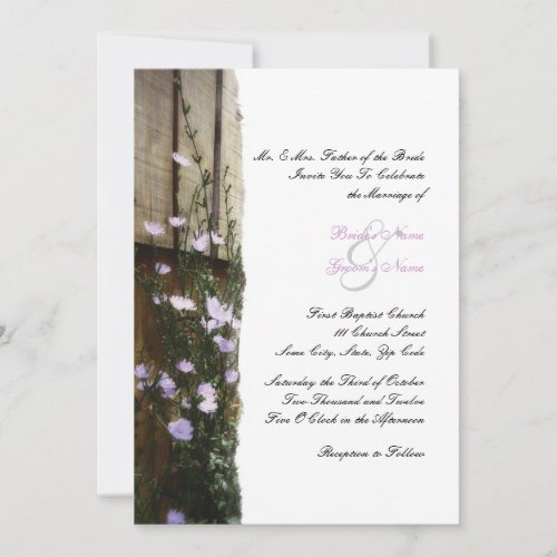 Country Flowers Wedding Invitation