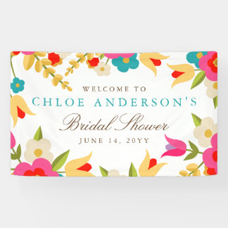 Country Flowers Wedding or Party Banner