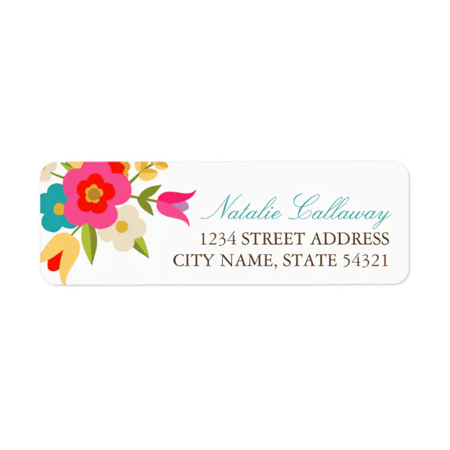 Country Flowers Wedding Return Address Labels | Zazzle