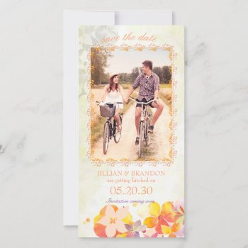 Country Flowers Wedding Save The Date Photo Card by BridalHeaven at Zazzle