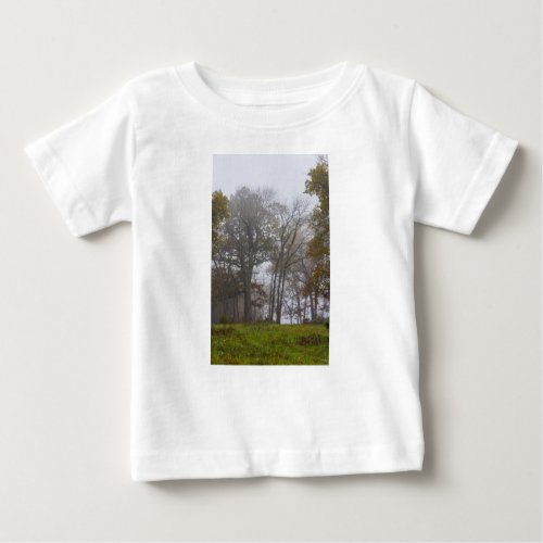 Country Foggy Fall Morning Baby T_Shirt