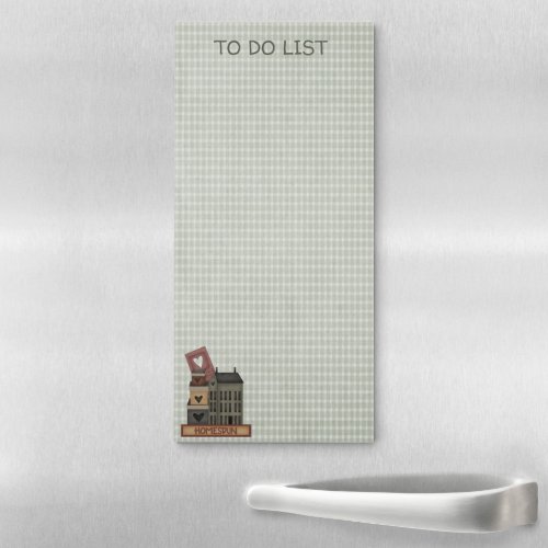 Country Folk Art Homespun To Do List Magnetic Notepad