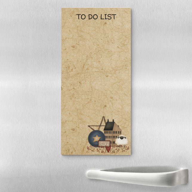Country Folk Art Kitchen Simplify To Do List Magnetic Notepad (In Situ)