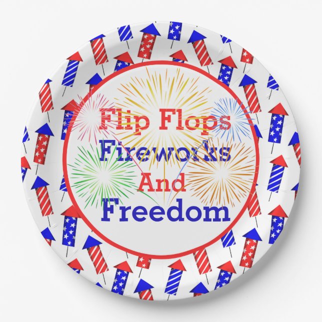Country Fourth Of July Paper Plates (Front)
