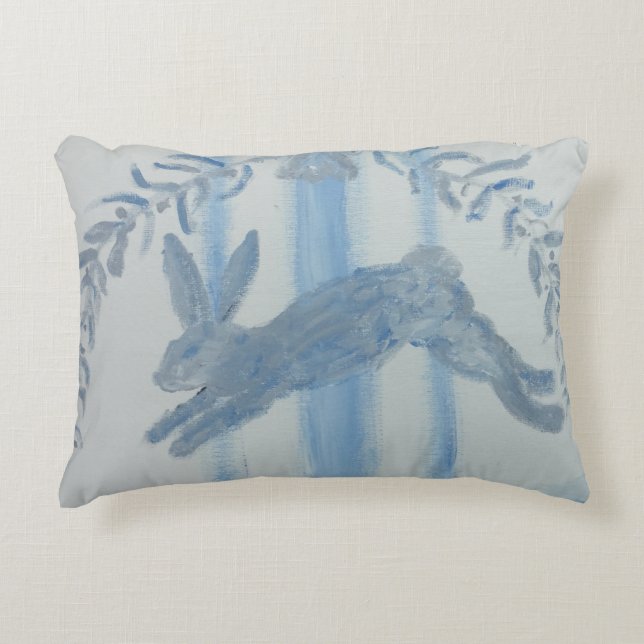 Country French Bunny Rabbit Accent Pillow (Front)