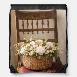 Country French Chair Candle – Cottage Core Drawstring Bag
