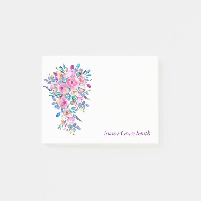 Country French Floral Post-it Notes (Front)