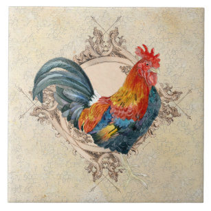 Country French Rooster Farmhouse Kitchen Vintage Ceramic Tile