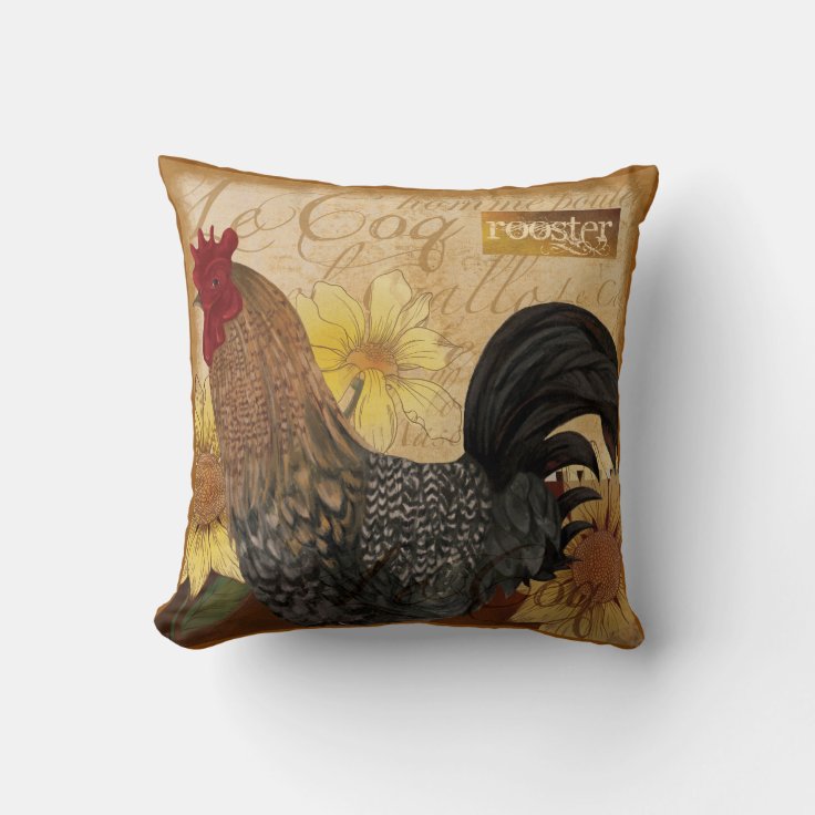 Country French Rooster Pillow Zazzle