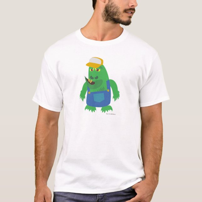 Country Fried Funny Cartoon Monster Character T-Shirt (Front)