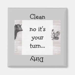 Country Fun Cow Rooster Dishwasher Magnet