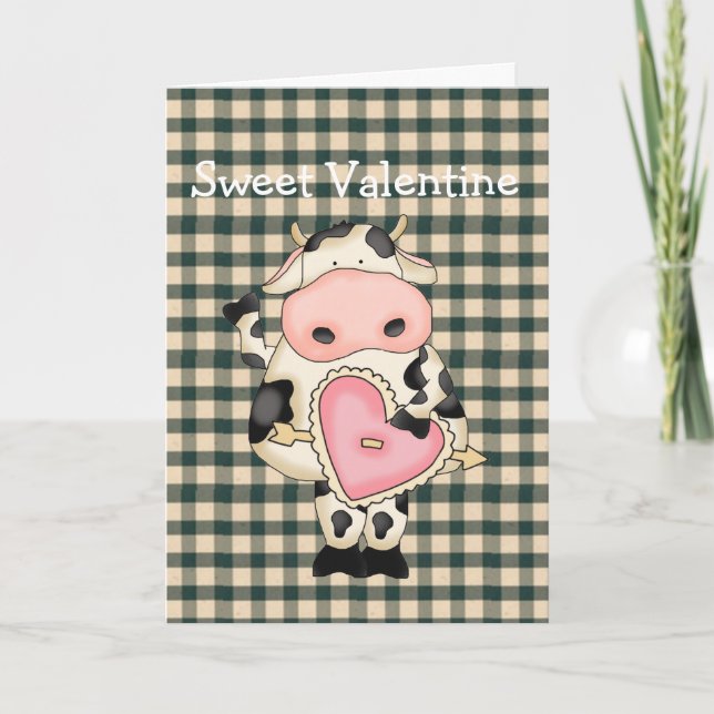 Country Fun Cow Valentine's Day Card (Front)