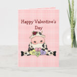 Country Fun Cow Valentine&#39;s Day Greeting Card at Zazzle