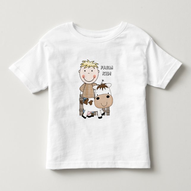 Country Fun! Farm Kid/Cow Toddler 2T- 4T Tee Shirt (Front)