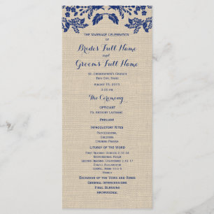 Country Garden and Burlap Wedding Program