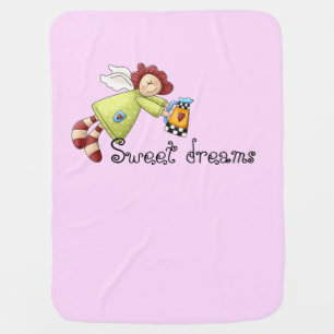 Country Garden Angel Pink Girl's Receiving Blanket